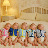 Fareto Baby 100% Cotton Front Open Half Sleeves T-shirts (Pack of 5)(F232)