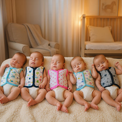 Fareto Baby 100% Cotton Front Open Cut Sleeves shirts (Pack of 5)(F234)