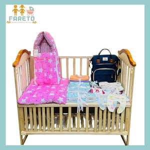 Fareto New Born Baby Premium Quality 54 In 1 Hospital Essentials Combo (0-6 Months)(Cloud pink)