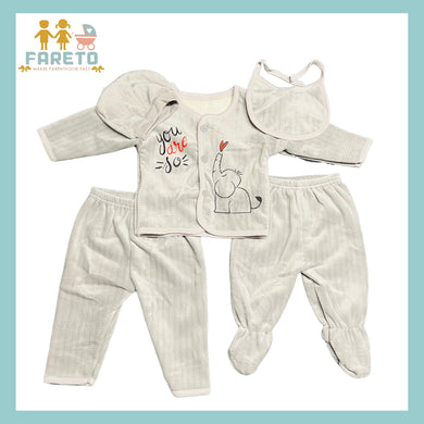 Fareto New Born Baby Winter  Season Clothing Set Pack Of 1 (0-3 Months)(Colors May Vary)