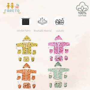 Fareto New Born Baby Complete Daily Items | Combo Pack | Gift Set | Gift Pack(0-3 Months)(pack of 56)