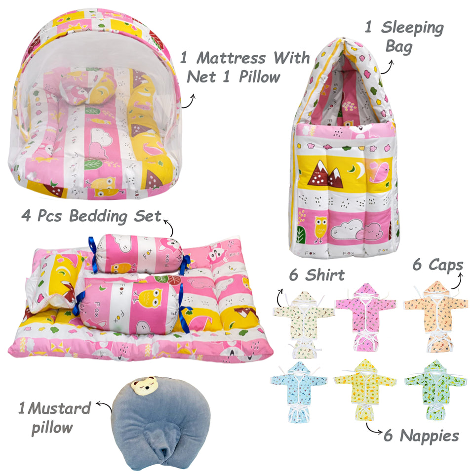 Fareto New Born Baby All Season Use Most Useful Essentials 60 in 1 (0-6 Months)(F705)