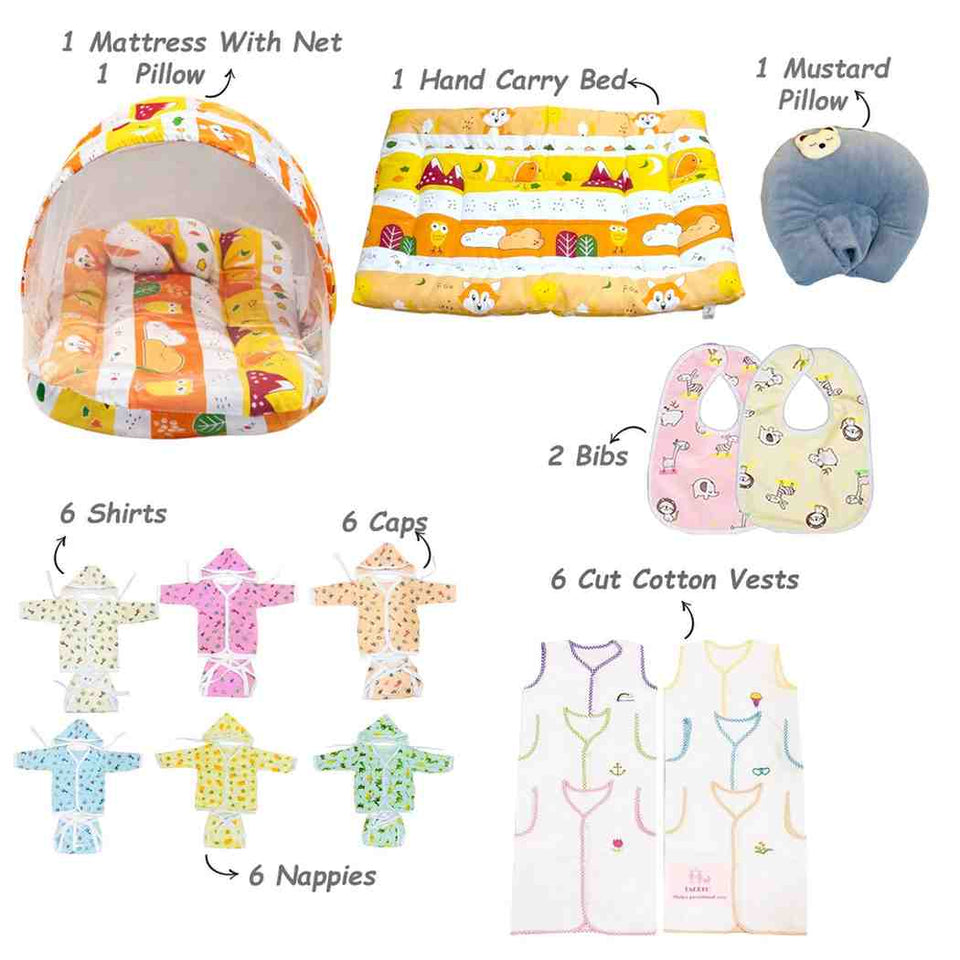 Fareto New Born Baby Summer Essentials 60 in 1 (0-6 Months)(F269)