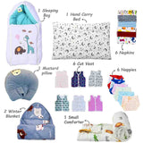 Fareto New Born Baby Monsoon Season  hospital essentials pack of 60 items (0-6 months)(F32)