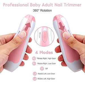 Fareto Baby Nail Trimmer Electric,Baby Nail Clippers, 6 in 1 Baby Nail File,Nail File Baby Grooming Kit Manicure Set for Toddler or Adults