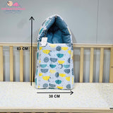 FARETO COMBO OF BABY MATTRESS WITH NET | SLEEPING BAG | 4 PCS BEDDING SET(0-6 MONTHS) (GREY SPRIAL)