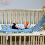 FARETO COMBO OF BABY MATTRESS WITH NET | SLEEPING BAG | 4 PCS BEDDING SET(0-6 MONTHS) (GREY SPRIAL)