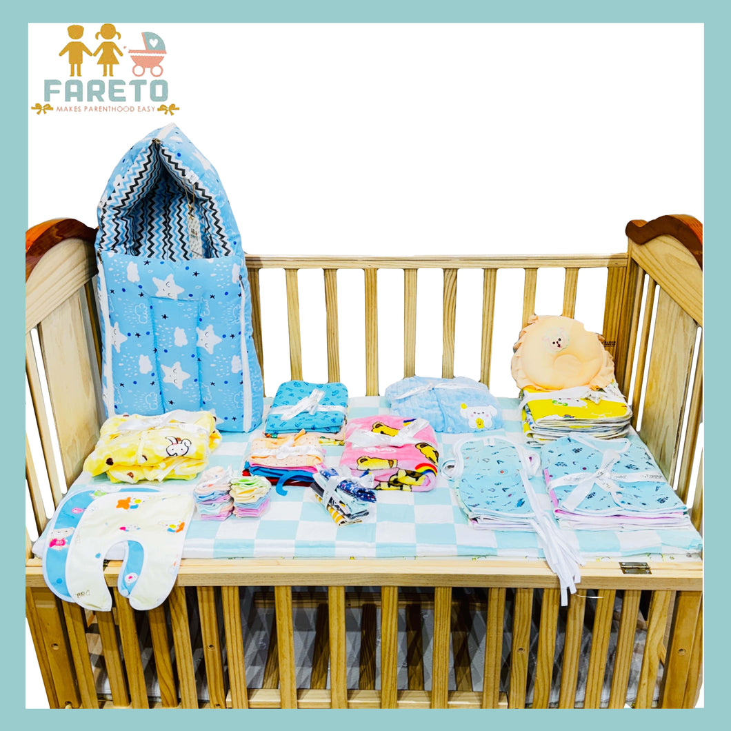 Fareto New born Baby Premium quality Monsoon And Winter Essentials Pack of 61(0-6 Month)(Color and designs may vary)