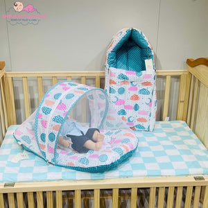 FARETO COMPLETE BEDDING SET ESSENTIALS COMBO FOR BABY (0-6 MONTHS)(PISTA GREEN SPRIAL)