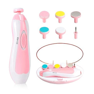 Fareto Baby Nail Trimmer Electric,Baby Nail Clippers, 6 in 1 Baby Nail File,Nail File Baby Grooming Kit Manicure Set for Toddler or Adults