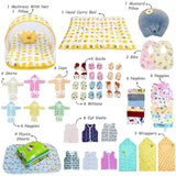 Fareto New Born Baby Hospital Essentials pack of 61 (0-6 months)(Lemon Yellow) (F169)