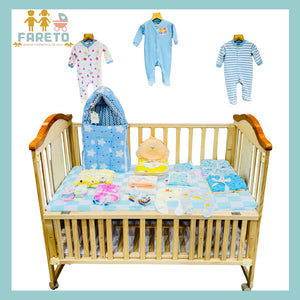 Fareto New born Baby Premium quality Monsoon And Winter Essentials Pack of 62(0-6 Month)(Color and designs may vary)