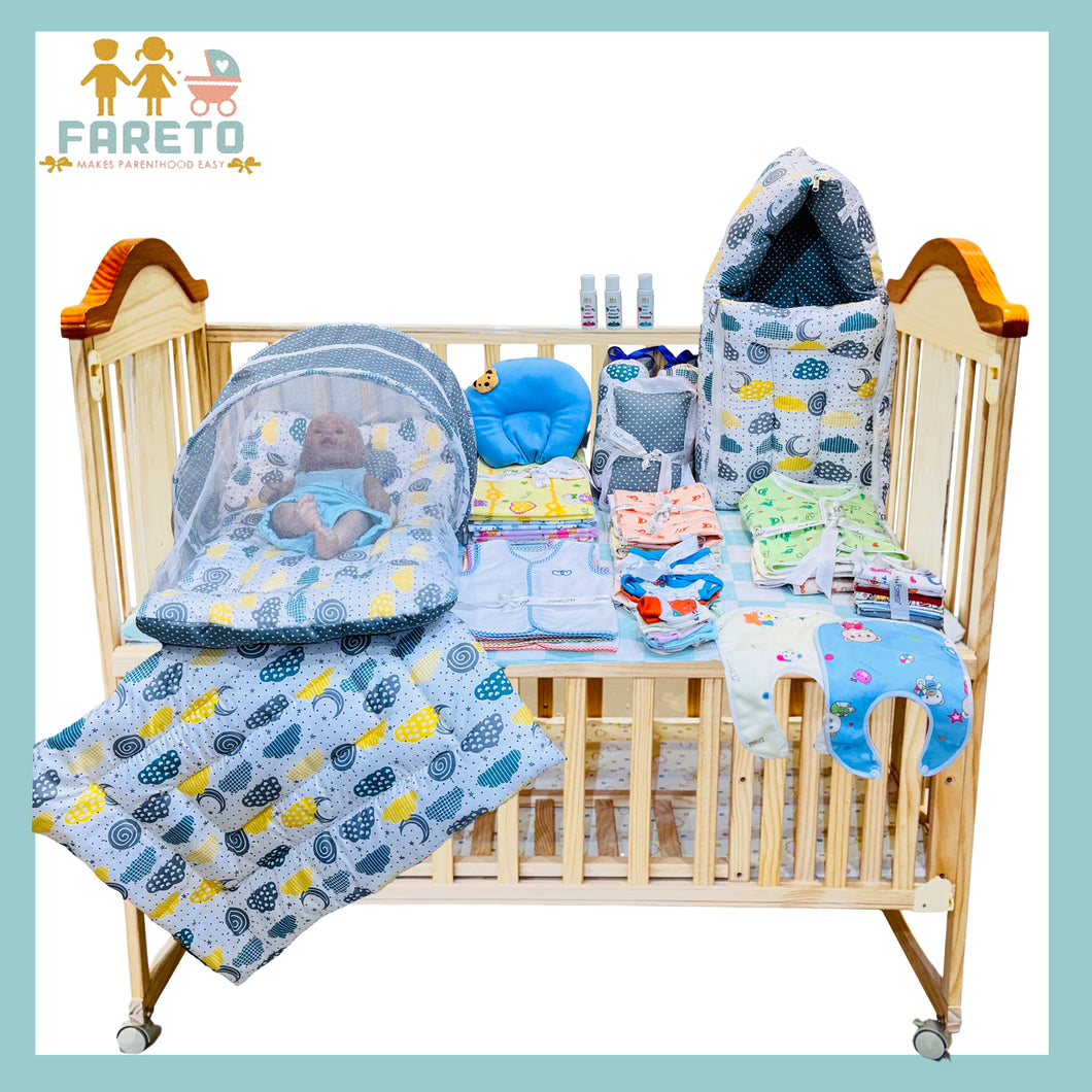 Fareto New Born Baby Summer Hospital Essentials 62 in 1 (0-6M)(F534)