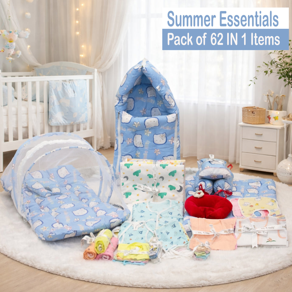 Fareto New Born Baby Summer Hospital Essentials 62 in 1 (0-6M)(F525)