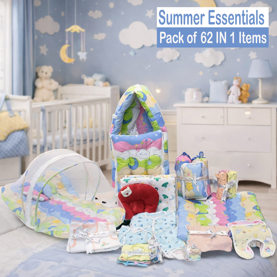 Fareto New Born Baby Summer Hospital Essentials 62in1 (0-6M)(F282)