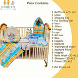 Fareto New Born Baby Summer Hospital Essentials 62 in 1 (0-6M)