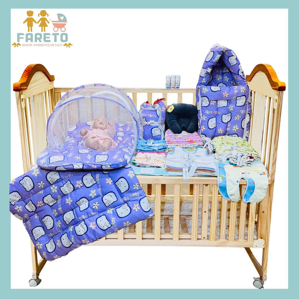 Fareto New Born Baby Summer Hospital Essentials 62 in 1 (0-6M)