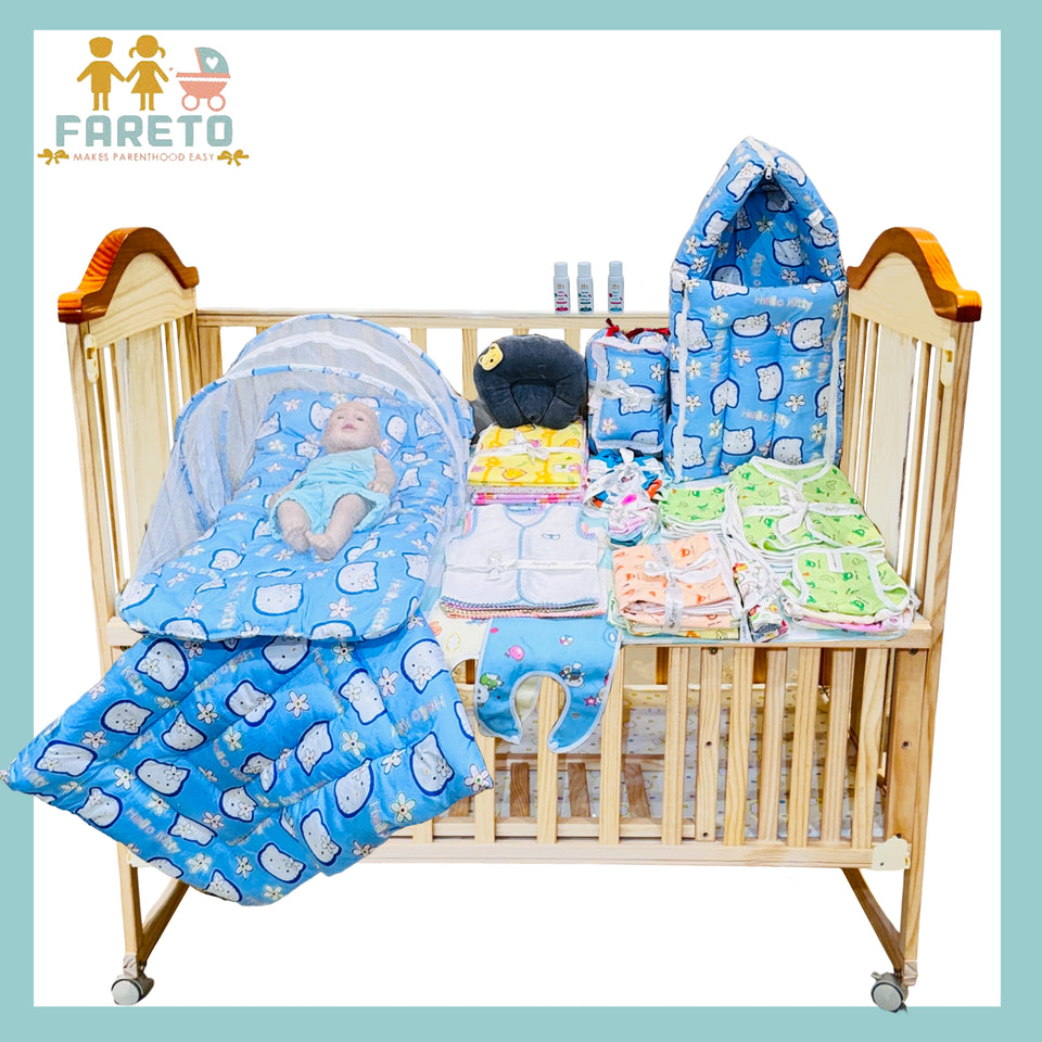 Fareto New Born Baby Summer Hospital Essentials 62 in 1 (0-6M)(F525)