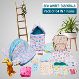 FARETO NEW BORN BABY WINTER ESSENTIALS 64 IN 1 NEW COMBO (0-6 MONTHS)(F619)