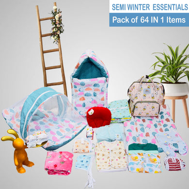 FARETO NEW BORN BABY WINTER ESSENTIALS 64 IN 1 NEW COMBO (0-6 MONTHS)(F619)
