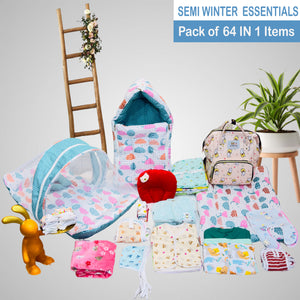 FARETO NEW BORN BABY WINTER ESSENTIALS 64 IN 1 NEW COMBO (0-6 MONTHS)(F619)