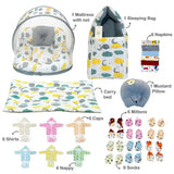 Fareto 77 in 1 New Born Baby Monsoon Season Hospital Essentials Combo, Baby Bedding & Clothing Gift Set for Newborn Boys & Girls (0-6 Months)(F771)