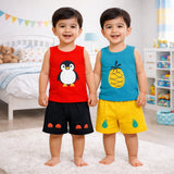 Fareto Baby Boy's and Girl's Cut Sleeve T-Shirt and Short Combo 100% Cotton Clothing Set ( PACK OF 2)(F142)
