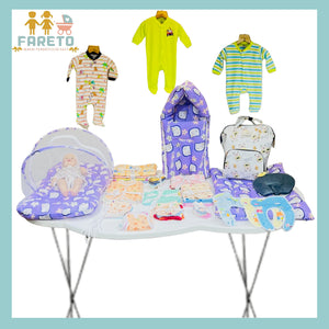 Fareto New Born Baby Summer Essentials 64 in 1 (0-6 Months)