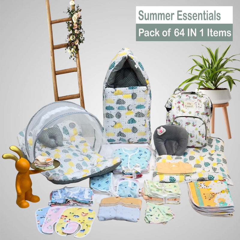 summer infant items Fareto New Born Baby Summer Essentials 64 in 1 (0-6 Months)(F546) – FaretoBaby