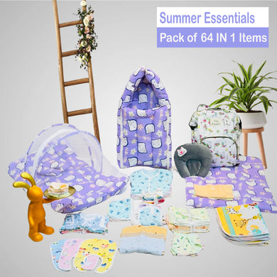 Fareto New Born Baby Summer Essentials 64 in 1 (0-6 Months)(F508)