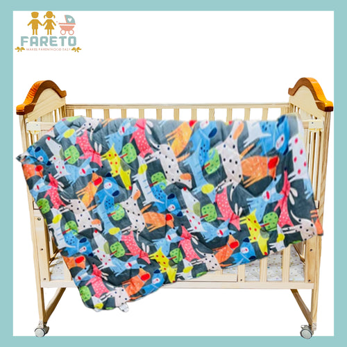 Fareto Baby & Kids Reversible Super Soft Blanket Comforter  (Size:136CM*118CM)(0-8 Years)(Puppy_Comforter )