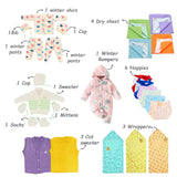 Fareto New Born Baby Winter Essentials Combo (Pack of 66 )(0-6m)