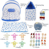 FARETO NEW BORN BABY WINTER ESSENTIALS 64 IN 1 NEW COMBO (0-6 MONTHS)(BLUE  MOON )(F482)