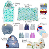 FARETO NEW BORN BABY MONSOON SEASON HOSPITAL ESSENTIALS PACK OF 60 ITEMS (0-6 MONTHS)(F193)