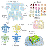 FARETO NEW BORN BABY MONSOON SEASON HOSPITAL ESSENTIALS PACK OF 66 ITEMS (0-6 MONTHS)(F362)