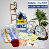 Fareto Newborn Baby Summer Hospital Essentials Combo | 68-in-1 Maternity & Bedding Gift Set (0–6 Months)(F704)