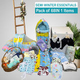 Fareto Baby Boy's & Girl's Semi Winter Hospital Essential Combo for New Born | Gift Pack | Baby Products | Maternity Essentials | Bedding Set (68 Items)(0-6 Months)(F695)