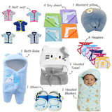 Fareto Baby Boy's & Girl's Semi Winter Hospital Essential Combo for New Born | Gift Pack | Baby Products | Maternity Essentials | Bedding Set (68 Items)(0-6 Months)(F695)
