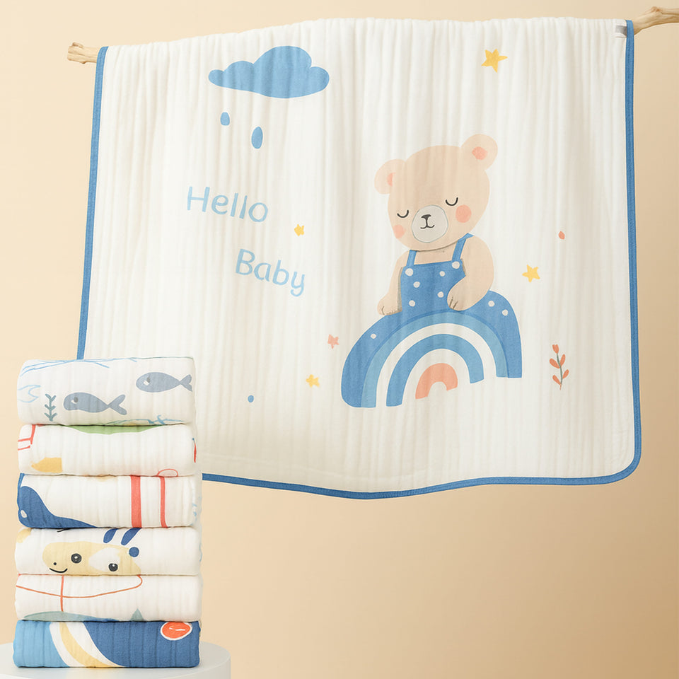 Fareto New Born Muslin Cotton Blanket (0–12 Months) – Organic, Super Soft, Lightweight & Breathable (Pack of 1)(F662)