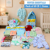 Fareto Premium Quality Winter  Hospital Essentials Pack of 69 (0-6 Months)(F34)