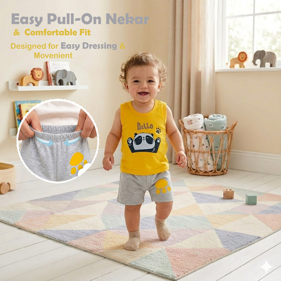 Fareto Baby Boys & Girls Summer Wear T -Shirt & Shorts Set | Dress Clothing Set(F272)
