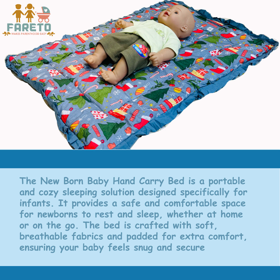 Fareto New Born Baby 100% Cotton Super Soft Malmal Carry Bed Pack of 5(0-12Months) 77CM*55CM(300 GSM)