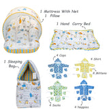 Fareto Newborn Baby Winter Essentials Combo | Gift Pack| Baby Products | Maternity Essentials | Bedding Set (70 Items)(0-6 Months)(F674)