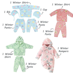 Fareto Newborn Baby Semi Winter & Winter Essentials Combo | Gift Pack| Baby Products | Maternity Essentials | Bedding Set (70 Items)(0-6 Months)(F606)