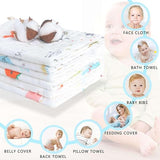 Fareto Baby Muslin Burp Cloths 6 Pack Large 20''x10'' Inchs 100% Cotton Burp Rags Absorbent and Soft 6 Layers Muslin Cloth Baby Essentials for Newborn