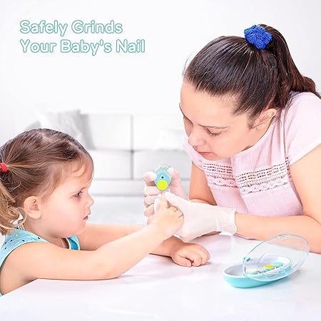 Fareto Baby Nail Trimmer Electric,Baby Nail Clippers, 6 in 1 Baby Nail File,Nail File Baby Grooming Kit Manicure Set for Toddler or Adults