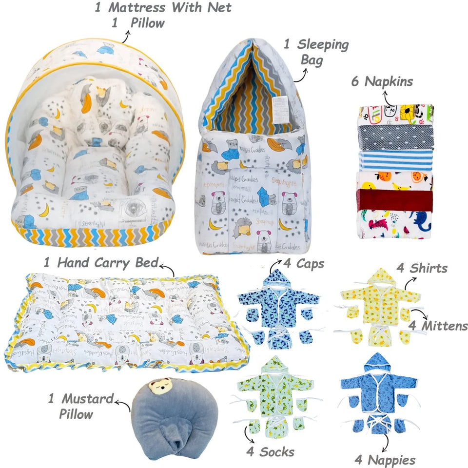 FARETO NEW BORN BABY PREMIUM QUALITY PURELY WINTER ESSENTIALS 71 IN 1 ( 0-6MONTHS)(F453)