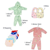 Fareto Baby Semi Winter Essential Combo For New Born | Gift Pack | Baby Products | Maternity Essentials | Bedding Set (71 Items)(0-6 Months)(F601)