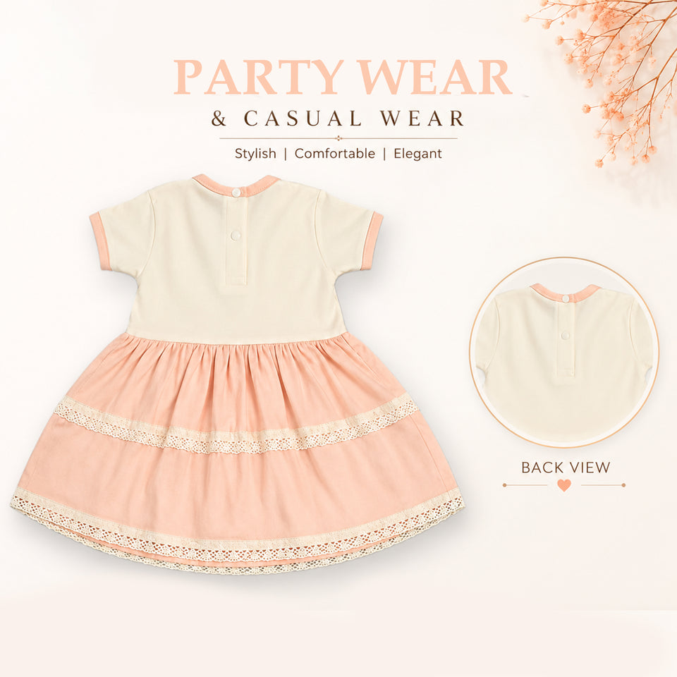 Fareto Cotton Fancy Frock for Baby Casual Half Sleeve Baby Girl Frock(F317)