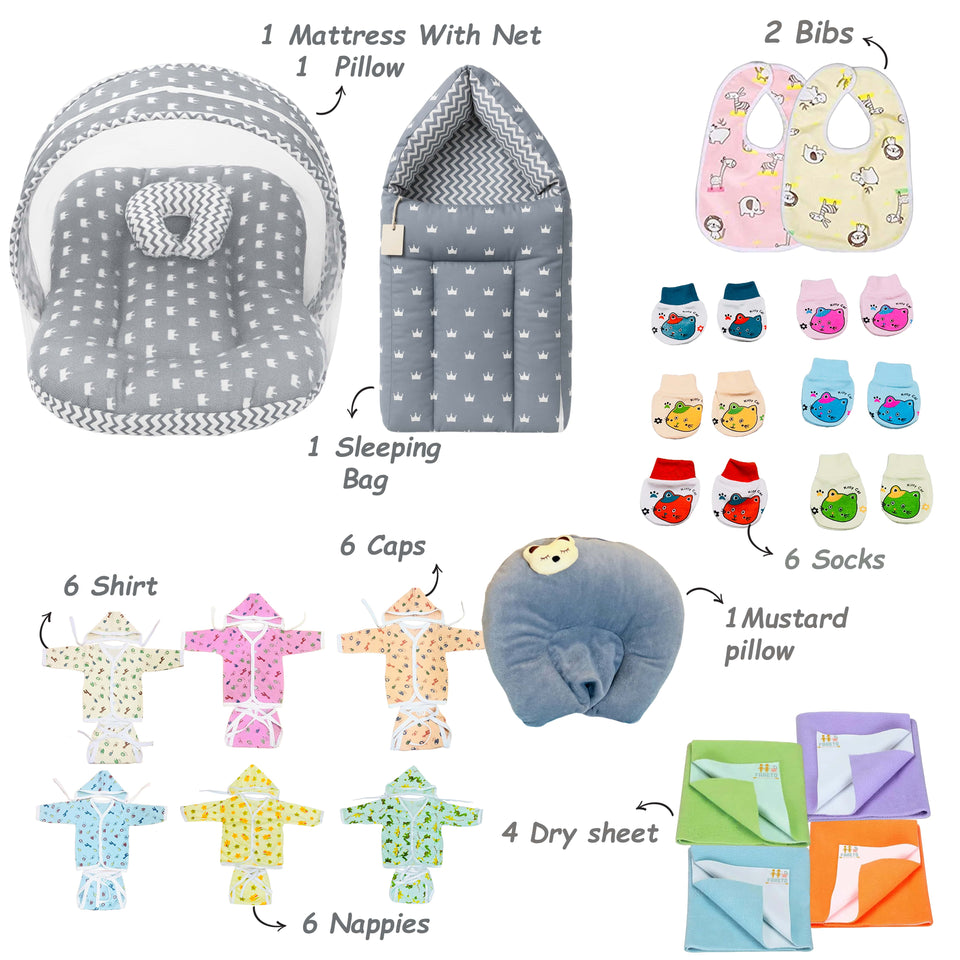 Fareto Premium Quality Baby Summer Essentials 72 in 1 New Combo (0-6Months)